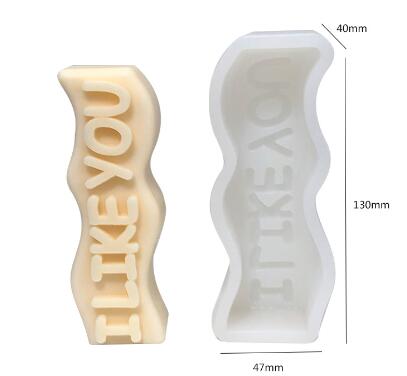 English Letters Christmas Candle Silicone Mold DIY Handmade Art Gypsum Soap Baby Birthday Cake Decoration Valentine's Day Gifts