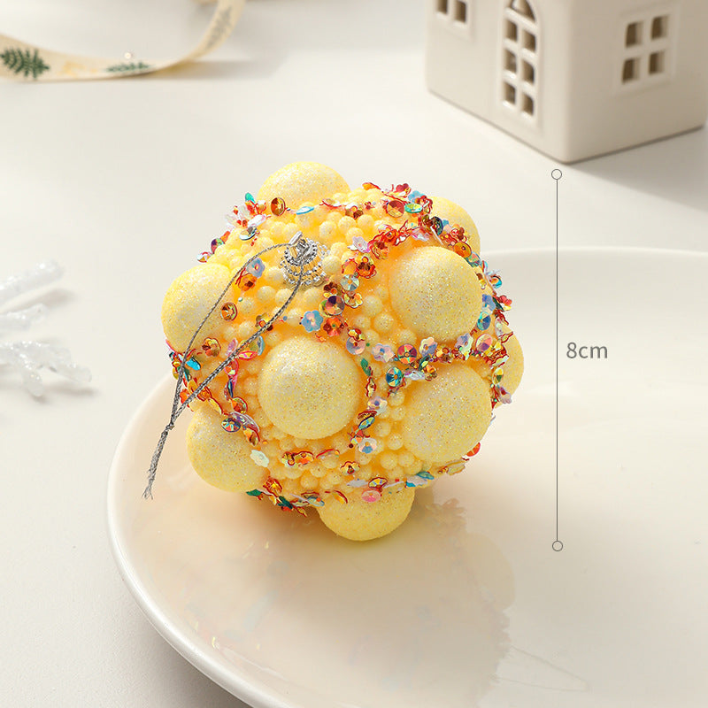 Christmas Decoration Festival Scene Decoration Christmas Tree Ornament Handmade DIY Macaron Christmas Ball Small Hanging Decor
