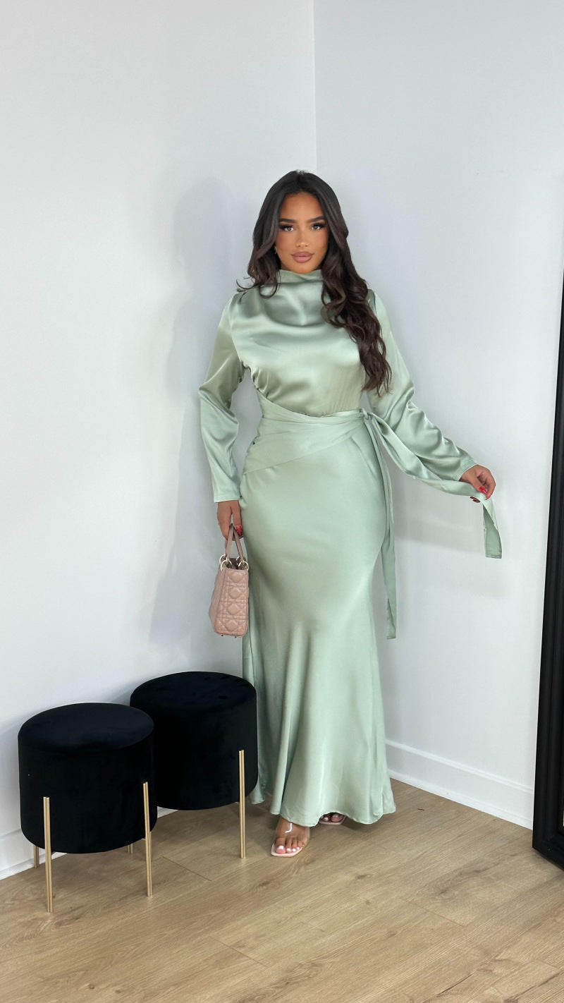 Women's Bodycon Satin Evening Dress
