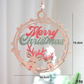 Christmas Wooden Letter Ornaments with Circular Cut-out Design for Christmas Tree, Hotel Room Door Decoration and Festival Atmosphere Decoration