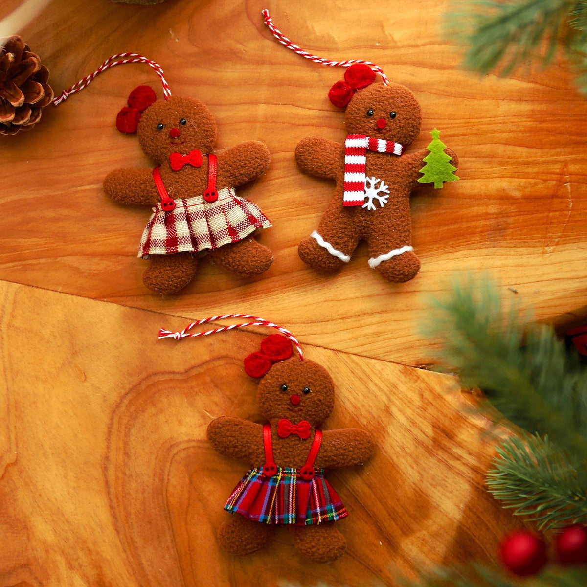 New Christmas Decoration Gingerbread Man Doll Small Pendant Christmas Tree Accessories Pendant 3-Piece Set