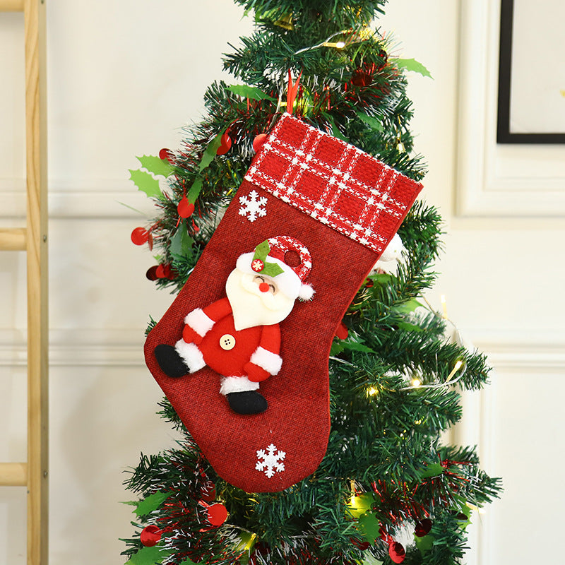 Christmas Socks Gift Bag Santa Claus Decorative Candy Gift Bag Santa Claus Socks Decorative Gift Bag
