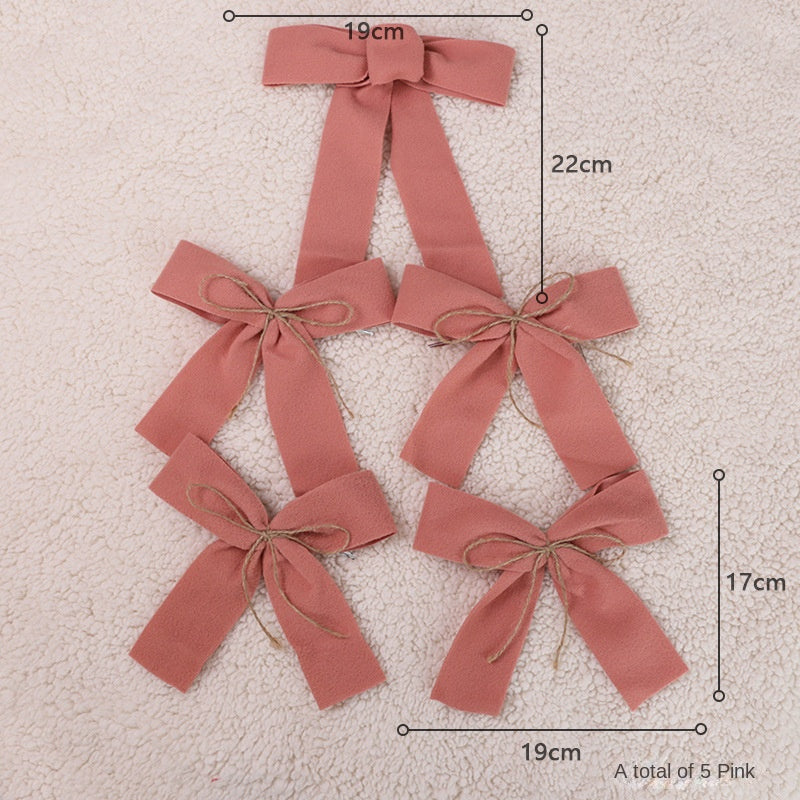 Christmas Tree Decoration with Large Sparkly Bow, Festive Ornament for Holiday Display