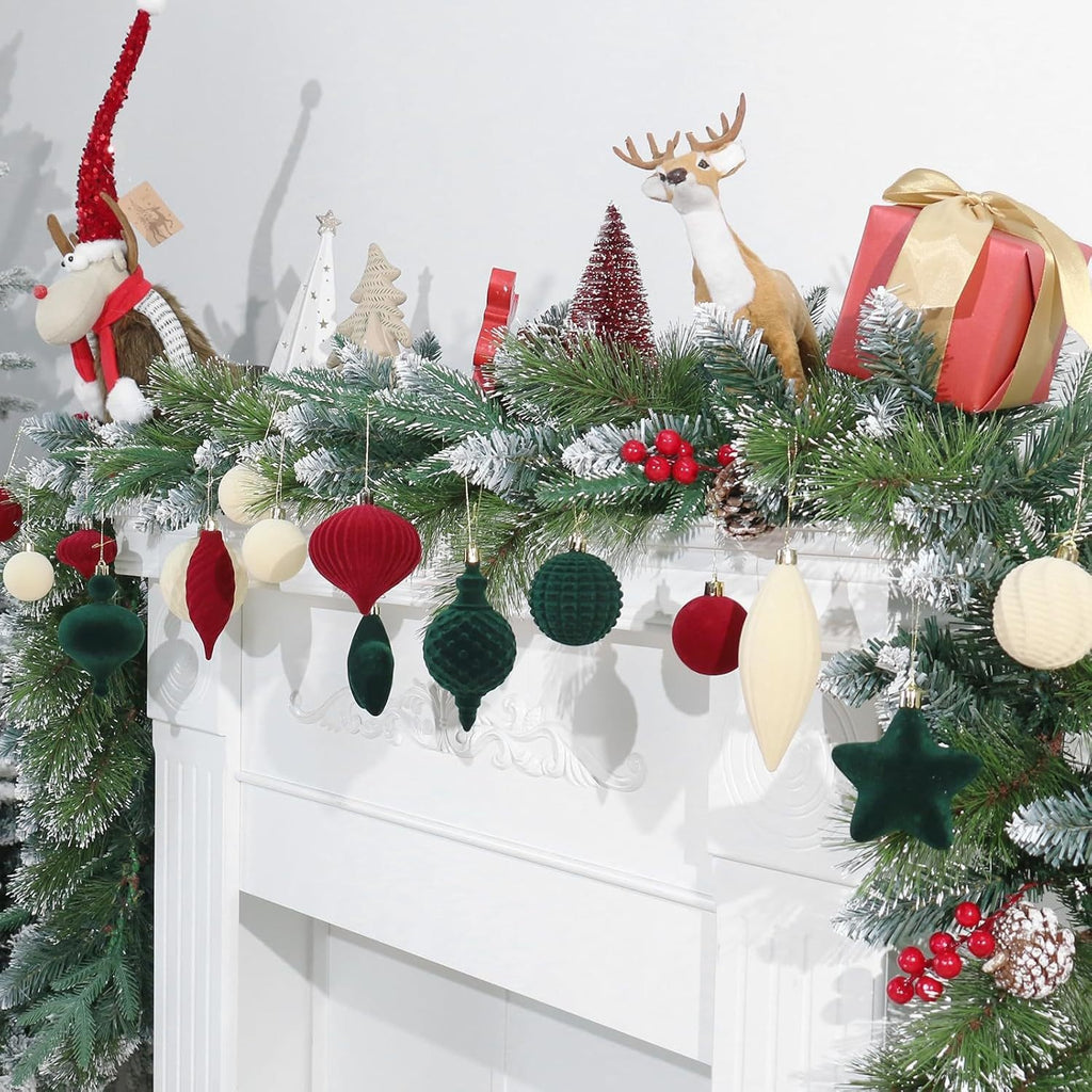 Saintyuan New Irregular Velvet Christmas Ball Set, Christmas Decoration, Christmas Tree Ornament, Window Hanging Decor