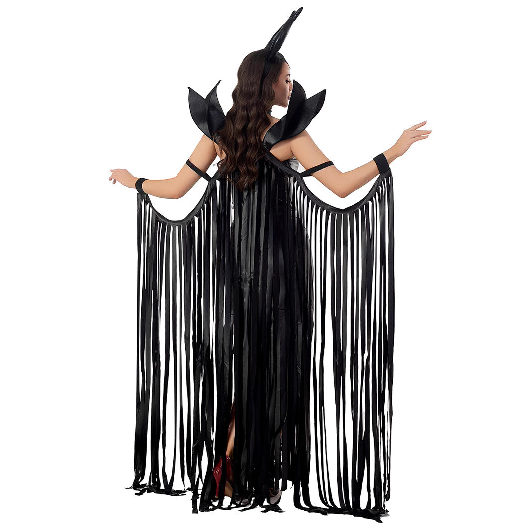 Gothic Vampire Robe Sexy Queen Sleeping Beauty Cape Dress