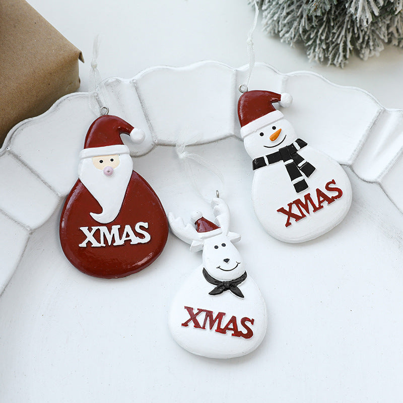 Christmas Decoration Decoration Santa Claus Snowman Christmas Tree Resin Small Pendant Pendant