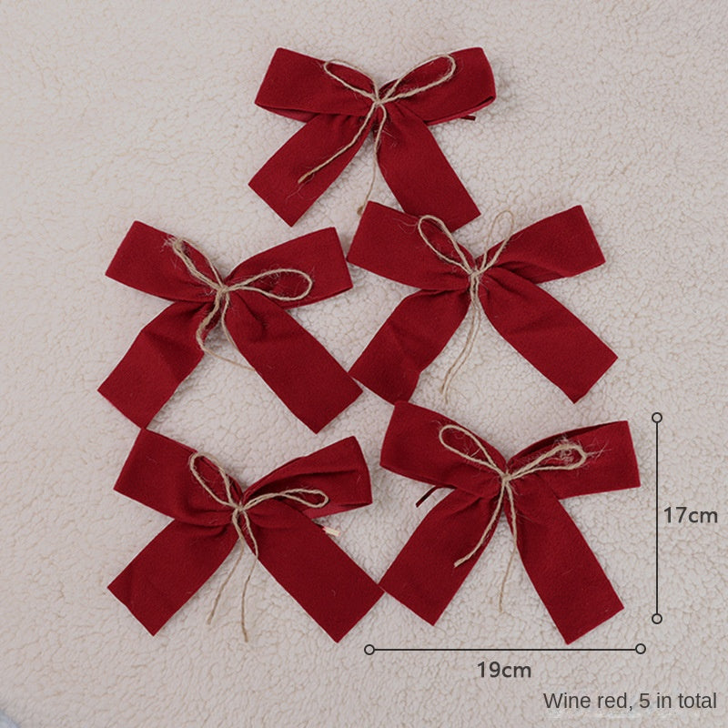 Christmas Tree Decoration with Large Sparkly Bow, Festive Ornament for Holiday Display