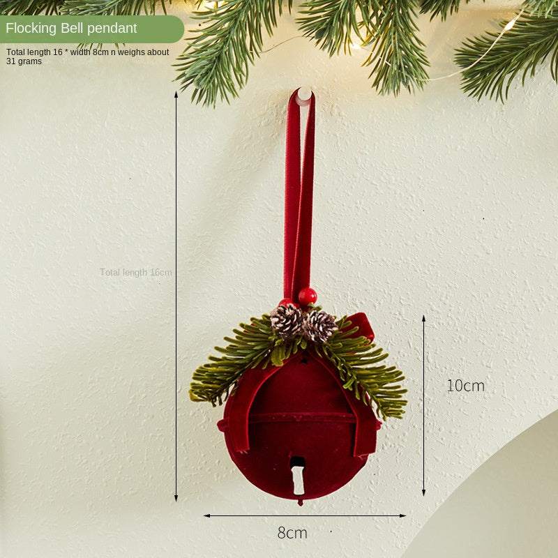Christmas Decoration Bow with Double Bells Hanging Ornament for Store Display, Festival Event Christmas Tree Decor and Party Decoration Accessories