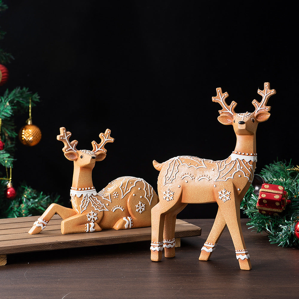 Christmas Deer Resin Ornament Furniture Decoration Craft Christmas Decor
