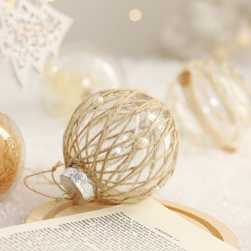 Christmas Tree Decorative Transparent Ball Ornament Hanging Decoration with Pendant Accessory