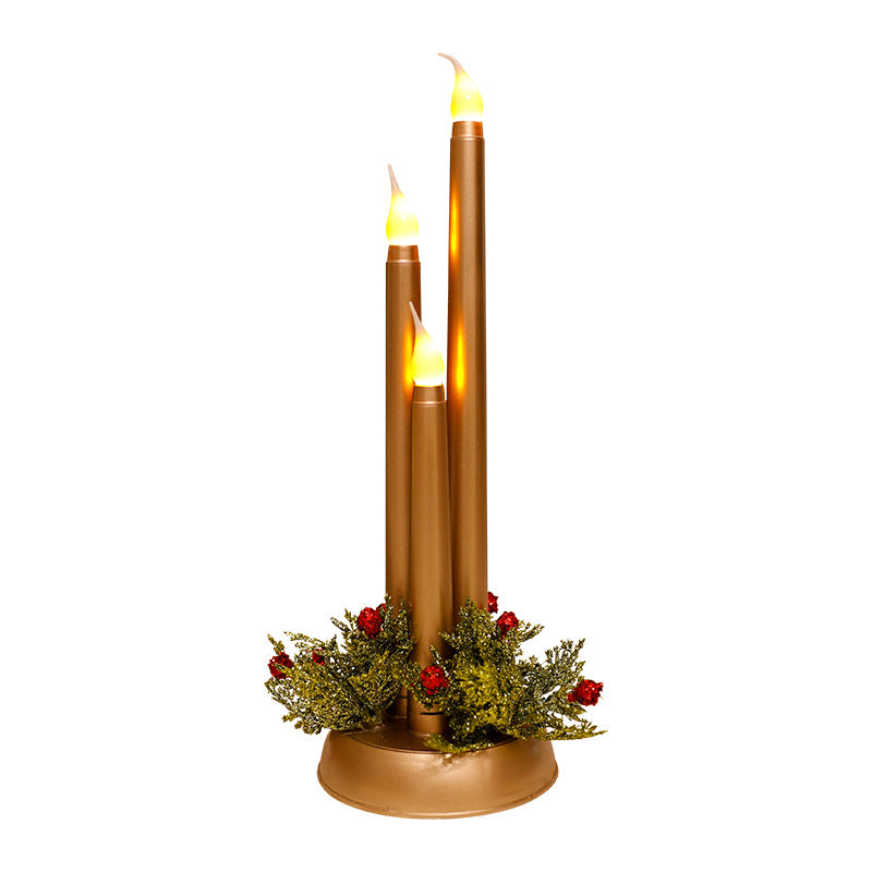 LED Electronic Candle Realistic Christmas Decoration Smooth Long Candle Christmas Ornament