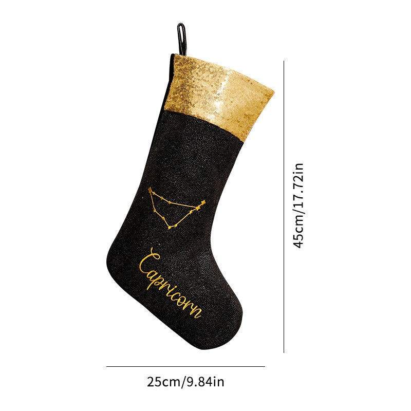 Christmas Decoration Black Zodiac Christmas Socks Christmas Ornament Display Piece