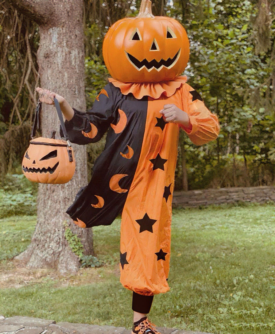 Halloween Costume Printed Long Sleeve Pants Jumpsuit for Women