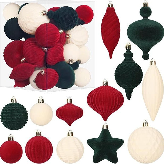 Saintyuan New Irregular Velvet Christmas Ball Set, Christmas Decoration, Christmas Tree Ornament, Window Hanging Decor