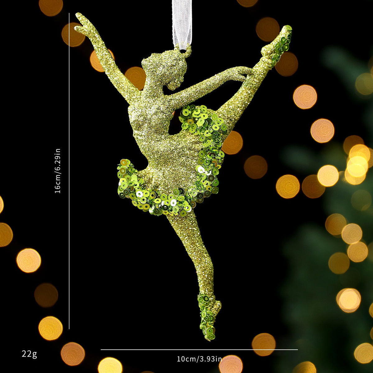 SantaYuan New Green Glitter Powder PC Ornament Christmas Decoration Snowflake Pendant Christmas Tree Scene Decoration