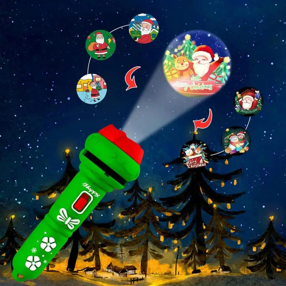 Christmas projection flashlight toy Christmas luminous toy Christmas