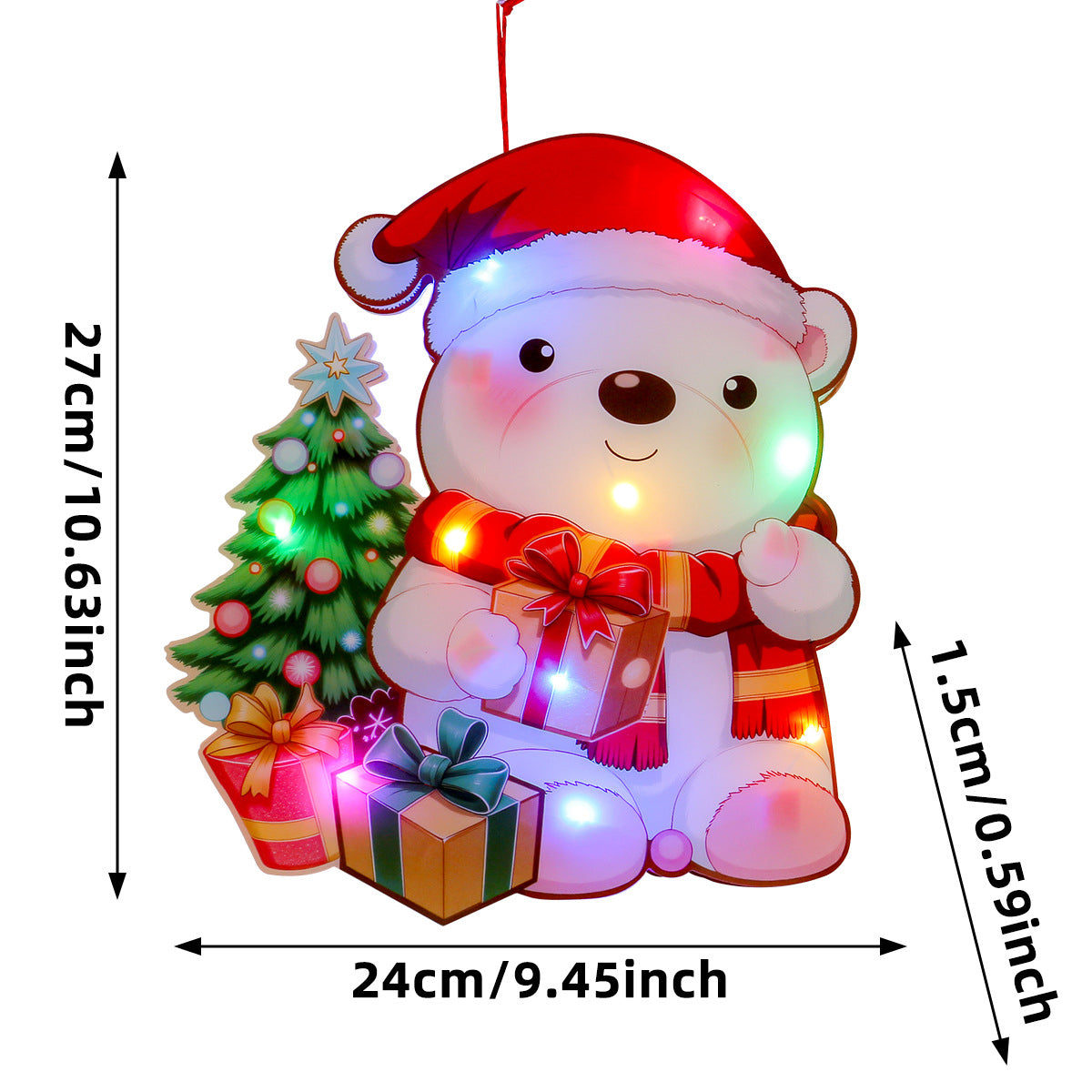 Santa Claus luminous door hanging decoration Christmas home DIY colorful lights snowman scene decoration hanging decoration